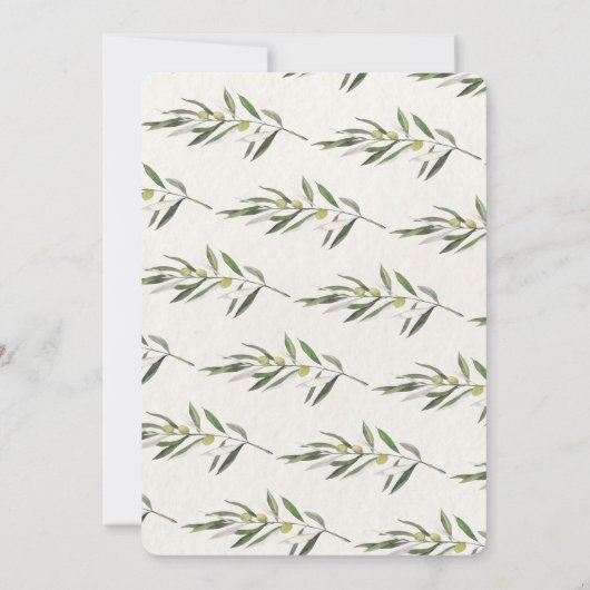 Invitation Branche verte d'olive simple (Dos)