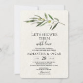 Invitation Branche verte d'olive simple (Devant)