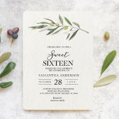 Invitation Branche verte d'olive simple