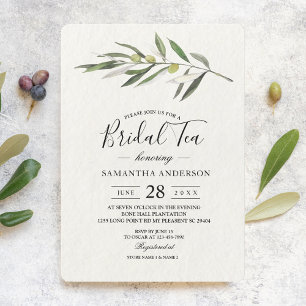 Invitation Branche verte d'olive simple