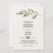Invitation Branche verte d'olive simple (Devant)