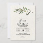 Invitation Branche verte d'olive simple (Devant)