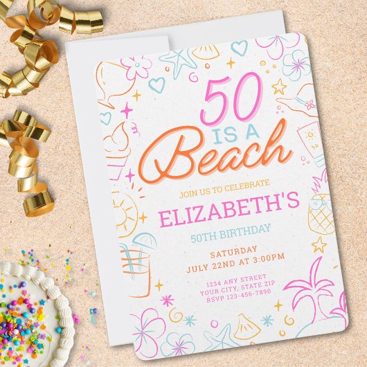 Invitation branchée 50th Beach Anniversaire