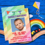 Invitation branchée Colorful Kids avec photo ajout<br><div class="desc">Conçue spécialement pour les plus petits,  cette invitation est parfaite pour donner le ton d'une fête amusante. Parfait pour les enfants,  cette invitation présente un design vibrant et attrayant qui fera sûrement l'excitation de tous. Ajoutez simplement votre photo préférée pour la personnaliser et la rendre spéciale.</div>
