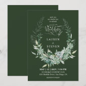 Invitation Branchement vert foncé sur mesure en dehors des fl (Devant / Derrière)