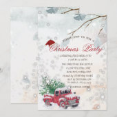 Invitation Branches Arbre Red Truck Company Party (Devant / Derrière)