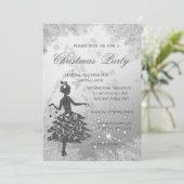 Invitation Branches Argent, Fête de Noël de la fille d'entrep (Debout devant)