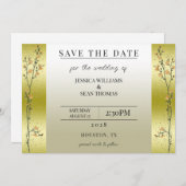 Invitation Branches Automnes, Confetti Gold Enregistrer La Da (Devant / Derrière)
