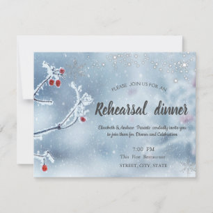 Invitation Branches Bleues Soirée de Répétition Winter Wonder