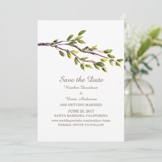 Invitation Branches broyées Enregistrer l'Invitation de date (Debout devant)