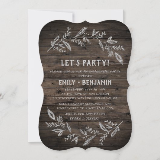 Invitation Branches courbées | Bois Let's Party (Devant)