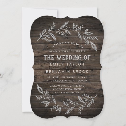 Invitation Branches courbes | Bois Le Mariage De (Devant)