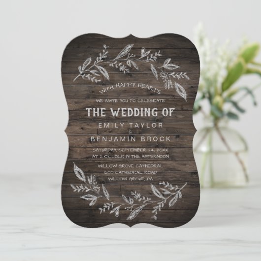 Invitation Branches courbes | Bois Le Mariage De (Debout devant)