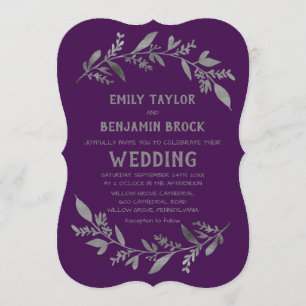 Invitation Branches courbes   Mariage argenté