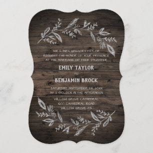 Invitation Branches courbes Mariage officiel en bois