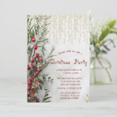 Invitation Branches d'arbre à neige Lumières Entreprise Noël (Debout devant)