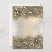 Invitation Branches d'arbre à pin, Boules, Noël d'or (Dos)
