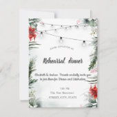 Invitation Branches d'arbre à pin, Dîner de répétition Poinse (Devant)