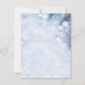 Invitation Branches d'arbre à pin, Neige, Dîner de répétition (Dos)