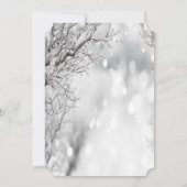 Invitation Branches d'arbre argentées, Baby Shower de mariage (Dos)