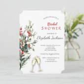 Invitation Branches d'arbre argentées, Baby Shower de mariage (Debout devant)