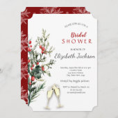 Invitation Branches d'arbre argentées, douche de mariée au ve (Devant / Derrière)