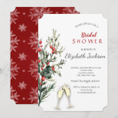 Invitation Branches d'arbre argentées, Shower de mariage au v (Devant / Derrière)