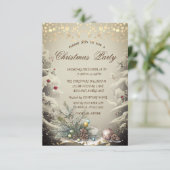 Invitation Branches d'arbre de pin, Points de cône de pin Noë (Debout devant)