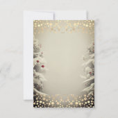 Invitation Branches d'arbre de pin, Points de cône de pin Noë (Dos)