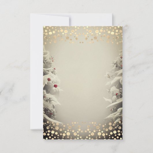 Invitation Branches d'arbre de pin, Points de cône de pin Noë (Dos)