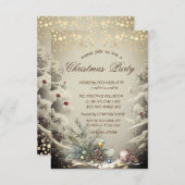 Invitation Branches d'arbre de pin, Points de cône de pin Noë (Devant / Derrière)