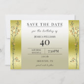 Invitation Branches d'automne, Confetti Or Save The Date (Devant)