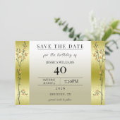 Invitation Branches d'automne, Confetti Or Save The Date (Debout devant)