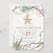 Invitation Branches de bois d'hiver modernes Maison ouverte d (Devant)