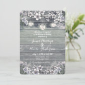 Invitation Branches de cerisier en fleurs d'hiver et lanterne (Debout devant)