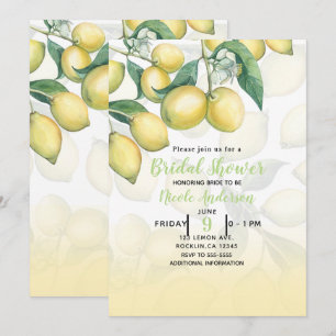 Invitation Branches de citron blanc et jaune rustique de camp
