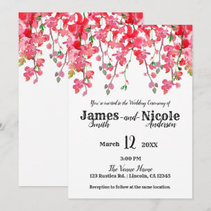 Invitation Branches de corail de printemps Orchidée Fleur de 