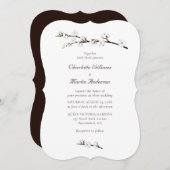Invitation Branches de coton Mariage d'aquarelle (Devant / Derrière)