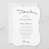 Invitation Branches de coton Mariage d'aquarelle (Devant)