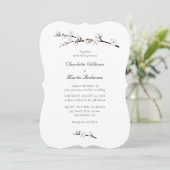 Invitation Branches de coton Mariage d'aquarelle (Debout devant)