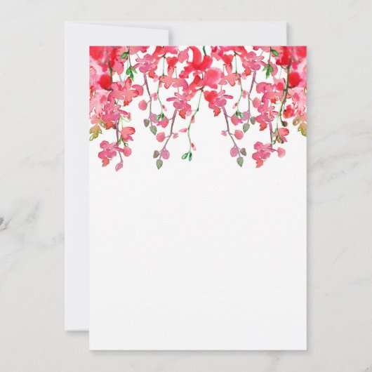 Invitation Branches de fleurs d'orchidées corail de printemps (Dos)