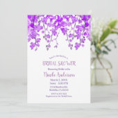 Invitation Branches de fleurs d'orchidées violettes de printe (Debout devant)