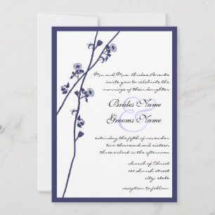 Invitation Branches de fleurs sauvages de la Marine Faire-par