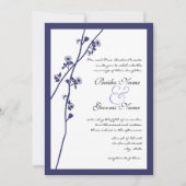 Invitation Branches de fleurs sauvages de la Marine Faire-par (Devant)