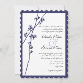 Invitation Branches de fleurs sauvages de la Marine Faire-par (Devant)