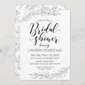 Invitation Branches de la main tiré nuptiale Douche Invitatio (Devant / Derrière)