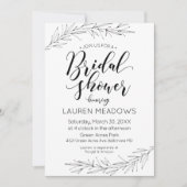 Invitation Branches de la main tiré nuptiale Douche Invitatio (Devant)