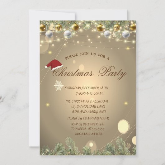 Invitation Branches de l'arbre de Noël Boules Compagnie de No (Devant)