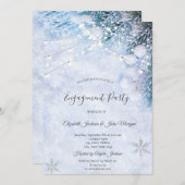 Invitation Branches de l'arbre de pin, Fiançailles des lumièr (Devant / Derrière)