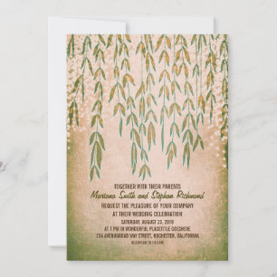 Invitation Branches de l'arbre de saule Chaîne Lumières Maria